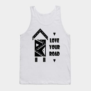 TINY HOUSE-LOVE YOUR ROAD BLACK Tank Top